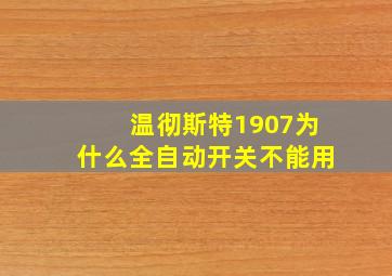 温彻斯特1907为什么全自动开关不能用