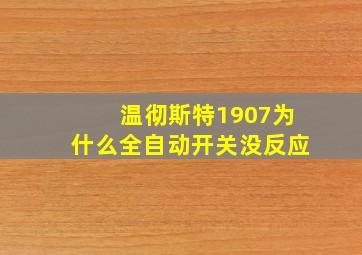 温彻斯特1907为什么全自动开关没反应