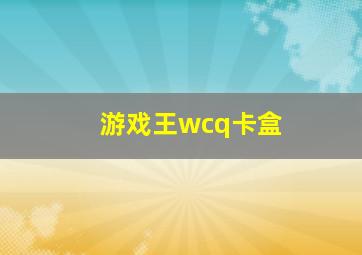 游戏王wcq卡盒