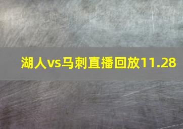 湖人vs马刺直播回放11.28