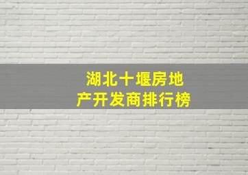 湖北十堰房地产开发商排行榜