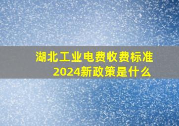 湖北工业电费收费标准2024新政策是什么