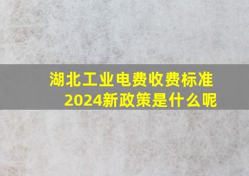 湖北工业电费收费标准2024新政策是什么呢