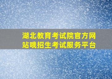 湖北教育考试院官方网站哦招生考试服务平台