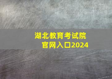 湖北教育考试院官网入口2024