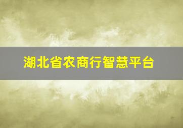 湖北省农商行智慧平台