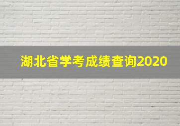 湖北省学考成绩查询2020