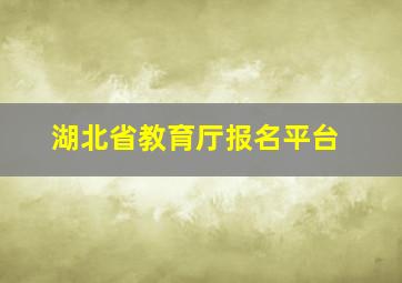 湖北省教育厅报名平台