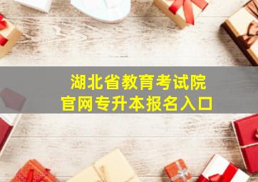 湖北省教育考试院官网专升本报名入口