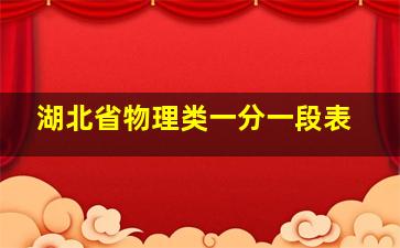 湖北省物理类一分一段表