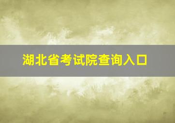 湖北省考试院查询入口