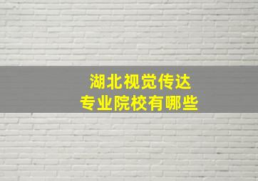 湖北视觉传达专业院校有哪些