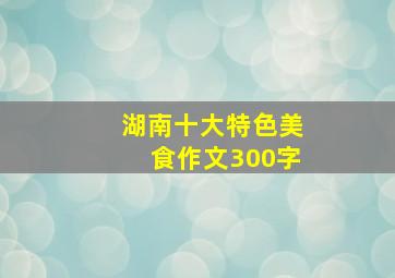 湖南十大特色美食作文300字