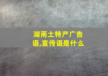 湖南土特产广告语,宣传语是什么