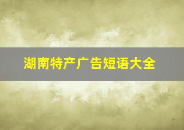 湖南特产广告短语大全