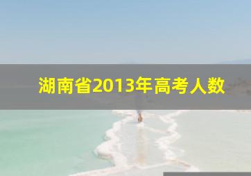 湖南省2013年高考人数