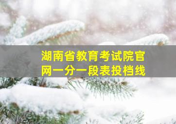 湖南省教育考试院官网一分一段表投档线