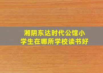 湘阴东达时代公馆小学生在哪所学校读书好