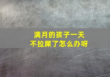 满月的孩子一天不拉屎了怎么办呀