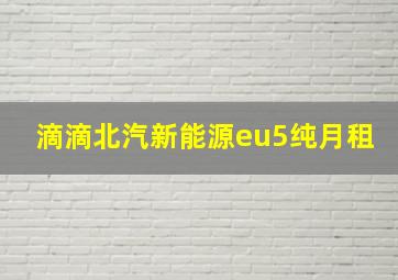 滴滴北汽新能源eu5纯月租