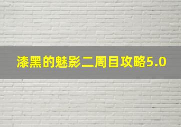 漆黑的魅影二周目攻略5.0