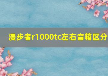 漫步者r1000tc左右音箱区分