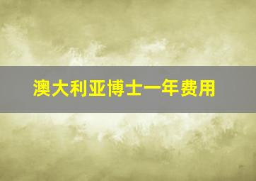 澳大利亚博士一年费用