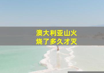 澳大利亚山火烧了多久才灭