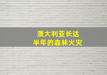 澳大利亚长达半年的森林火灾