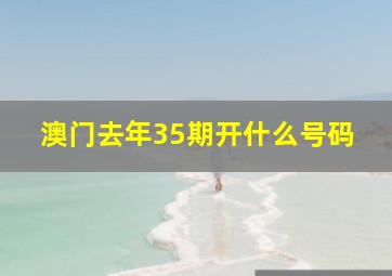 澳门去年35期开什么号码