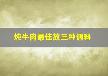 炖牛肉最佳放三种调料