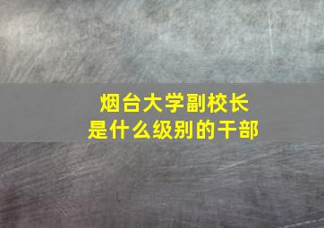 烟台大学副校长是什么级别的干部