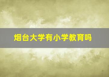 烟台大学有小学教育吗