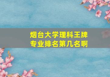 烟台大学理科王牌专业排名第几名啊