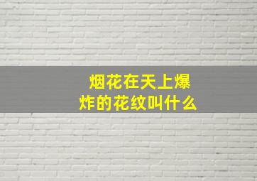 烟花在天上爆炸的花纹叫什么