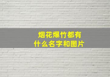 烟花爆竹都有什么名字和图片