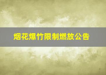 烟花爆竹限制燃放公告