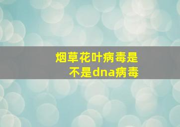 烟草花叶病毒是不是dna病毒