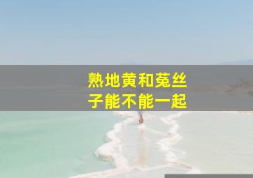 熟地黄和菟丝子能不能一起