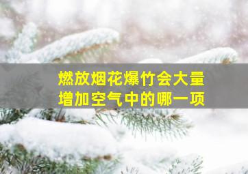 燃放烟花爆竹会大量增加空气中的哪一项