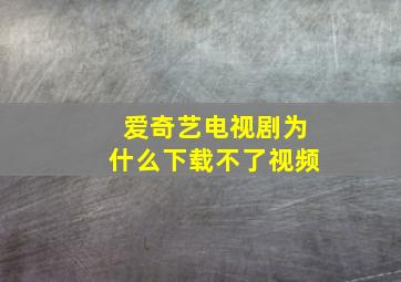 爱奇艺电视剧为什么下载不了视频