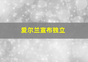 爱尔兰宣布独立