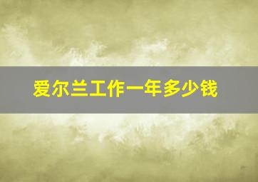 爱尔兰工作一年多少钱