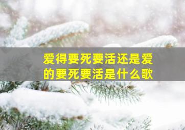 爱得要死要活还是爱的要死要活是什么歌