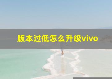 版本过低怎么升级vivo