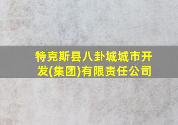 特克斯县八卦城城市开发(集团)有限责任公司