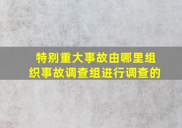 特别重大事故由哪里组织事故调查组进行调查的