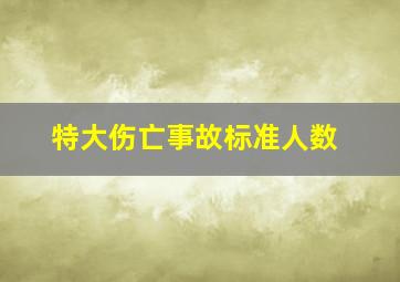 特大伤亡事故标准人数