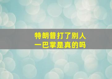 特朗普打了别人一巴掌是真的吗