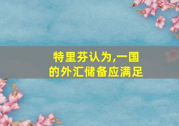 特里芬认为,一国的外汇储备应满足